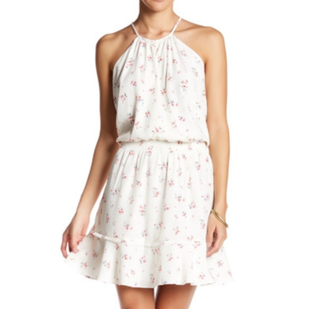Parker women L Nathan summer dress floral crew neck halter spaghetti straps boho